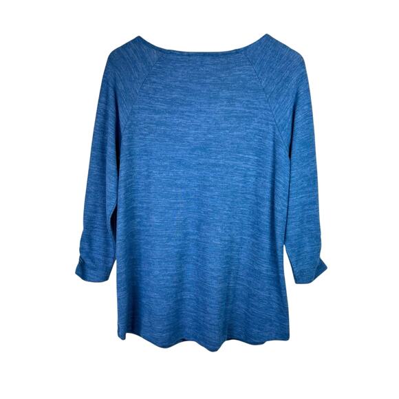 Soft Surroundings NWT Cecelia Blue Soft Knit Round Keyhole Casual Sweater Top - Picture 9 of 12
